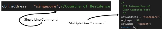 Writing Single line and multiple line comments