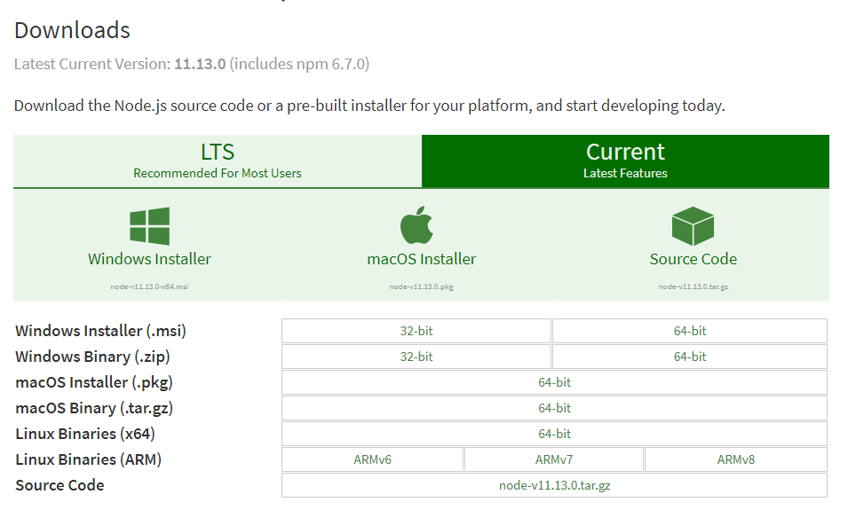 Node.js and NPM download